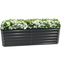 Sunnydaze 71" x 35.5" x 23.5" Rectangular Dark Gray Galvalume Steel Raised Garden Bed