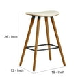 thumbnail image 5 of 26 Inch Faux Leather Counter Height Backless Bar Stool, Brown and Cream- Saltoro Sherpi, 5 of 5