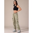 thumbnail image 2 of DARING DIVA Women's Cargo Joggers Streetwear Pockets Casual Pants X-Small Grey Khaki, 2 of 6