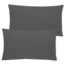 BedDecor 100% Egyptian Cotton 600TC 2PC Pillow Case Stripe Dark Grey King