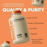 Incite Nutrition Vitamin D3 5000 IU Easy-Swallow Micro Tablets, Vegetarian Supplement, Cholecalciferol