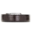thumbnail image 3 of Croco Print Full Grain Leather Single Row Hand Stitched Black Belt for Men, 3 of 9