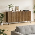 thumbnail image 5 of Smart FENDEE Sideboard Buffet Cabinet with Adjustable Shelf and 4 Doors,Living Room,Kitchen,Walnut, 5 of 9