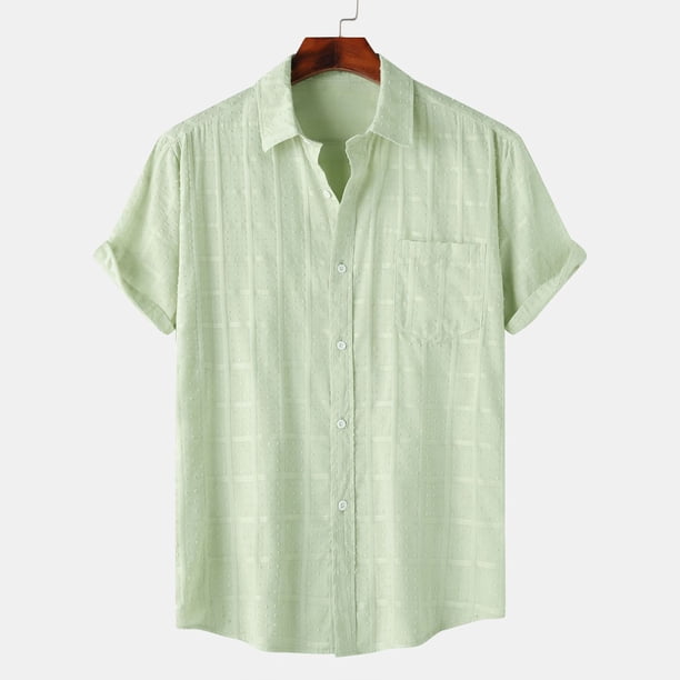 pstuiky camisetas de manga corta para hombre, Camisa hawaiana informal de manga corta con cuello vuelto y botones para hombre ropa de hombre xl