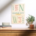 thumbnail image 2 of League City, Texas, Latitude and Longitude Birch Wood Wall Sign (12x18 Rustic Home Decor, Ready to Hang Art), 2 of 5