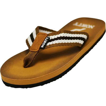 

NORTY Boys Flip Flops Male Child Beach Sandals Brown - Runs 1 Size Small