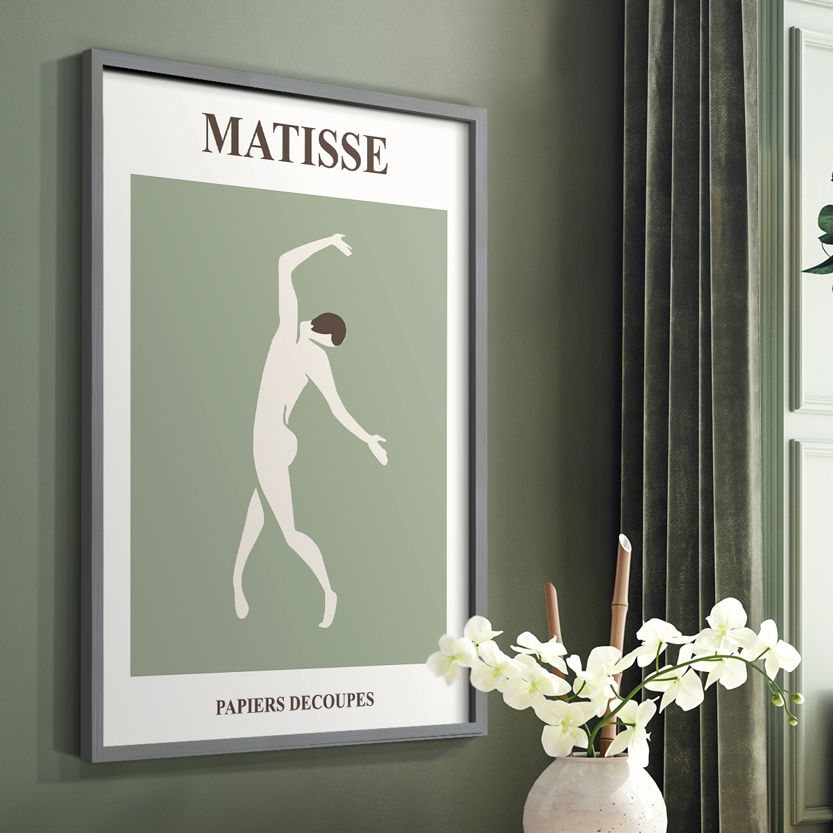 Matisse CXII Framed Print in Gray Solid Wood 8 x 10 Framed Print