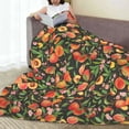 thumbnail image 6 of Fuzoiu Fruits Peach Print Ultra-Soft Micro Fleece Blanket,All Seasons Flannel Throw, Lightweight Blanket for Bed, Sofa, Couch, Movie Night, Camping, and Travel-50"x40", 6 of 7