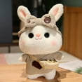 thumbnail image 3 of Lalafanfan conejo de peluche suave para niña, muñeco Kawaii de 30cm con gafas y ropa, regalo2149, 3 of 5