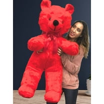 Jumbo Red Teddy Bear 46 Inches Big Plush Soft Stuffed Animal Weighs 10 Pounds Made in USA