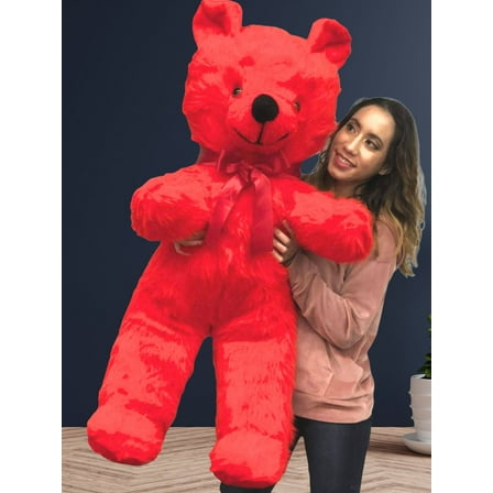 Jumbo Red Teddy Bear 46 Inches Big Plush Soft Stuffed Animal Weighs 10 Pounds Made in USA