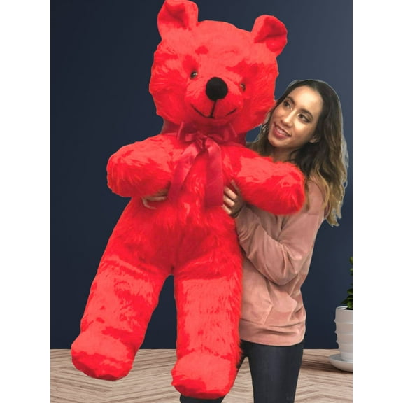 Jumbo Red Teddy Bear 46 Inches Big Plush Soft Stuffed Animal Weighs 10 Pounds Made in USA