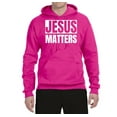 thumbnail image 2 of Jesus Matters Christian Love God Church | Mens Inspirational/Christian Hooded Sweatshirt Graphic Hoodie, Fuschia, Medium, 2 of 3