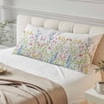 thumbnail image 4 of Spring Floral Body Pillow Covers 20"x60", Colorful Watercolor Botanical Summer Soft Brushed Microfiber Breathable Throw Pillow Covers, Pillowcase with Zipper for Couch Sofa Bedroom Living Room, 4 of 9