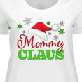 thumbnail image 4 of Inktastic Mommy Claus with Christmas Santa Hat and Snowflakes Women's Plus Size T-Shirt, 4 of 5