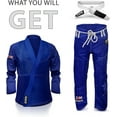 thumbnail image 2 of DXM SPORTS Brazilian Jiu Jitsu BJJ Gi Kimono for Adults - A0, Blue, 2 of 7
