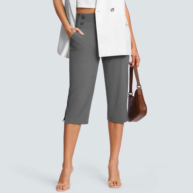 slim fit dress slacks Tuni Capri Trouser in Tailoring Grey main image 0