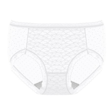 

NECHOLOGY Women s Cool Lace Panties Lightweight Breathable Cotton Crotch Mid Waist Briefs Womens Work Out Panties Underpants White Large
