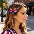 thumbnail image 1 of Independence Day Bow Hair Clip Accessory Holiday Party Red White Blue Star Striped Flag Hair Accessory Side Clip, 1 of 6
