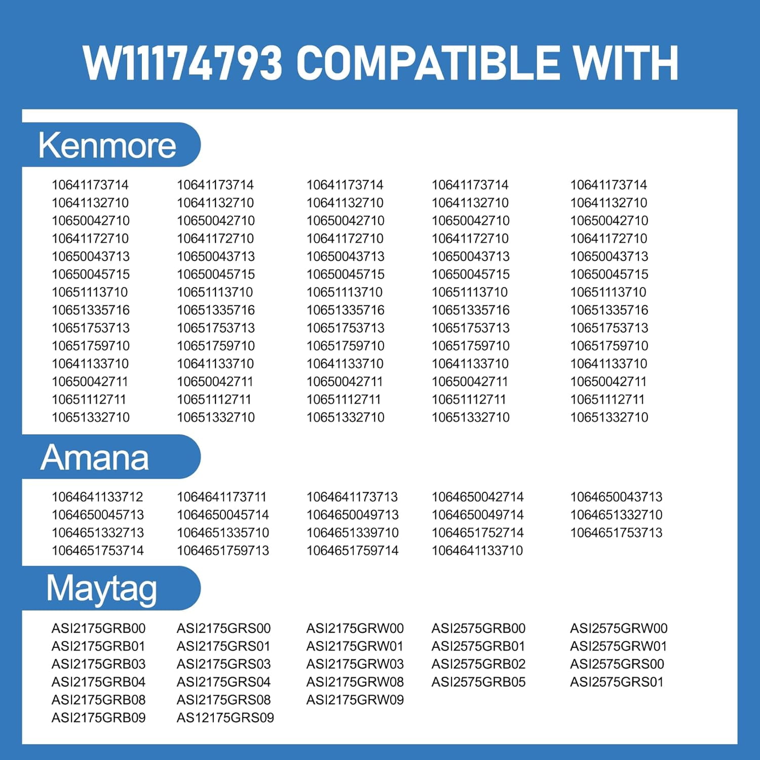 W11174793 W11034658 Refrigerator Door Bin Shelf Compatible with amana kenmore maytag Right Side Door, Door Bin Replace W10910090 4585666 AP6285464 PS12348327 EAP12348327