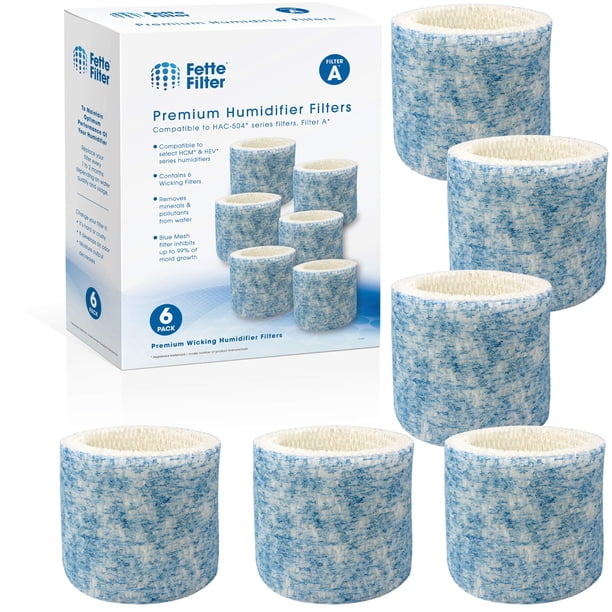 Filtros absorbentes para humidificadores Fette Filter, malla azul, paquete de 6