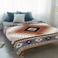 thumbnail image 4 of Brown Gray Boho Blanket Soft Cozy Warm Throw Blanket for Couch, Plush Fuzzy Flannel Fleece Blankets for Sofa, Southwestern Ethnic Abstract Geometric Bed Blankets Lightweight Gifts for Women, 30"x40", 4 of 9