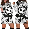thumbnail image 3 of Vestido con capucha de Jack Skellington, suéter, vestido de moda de Disney, sudadera, vestido con capucha con estampado 3D por todas partes para mujer, 3 of 5