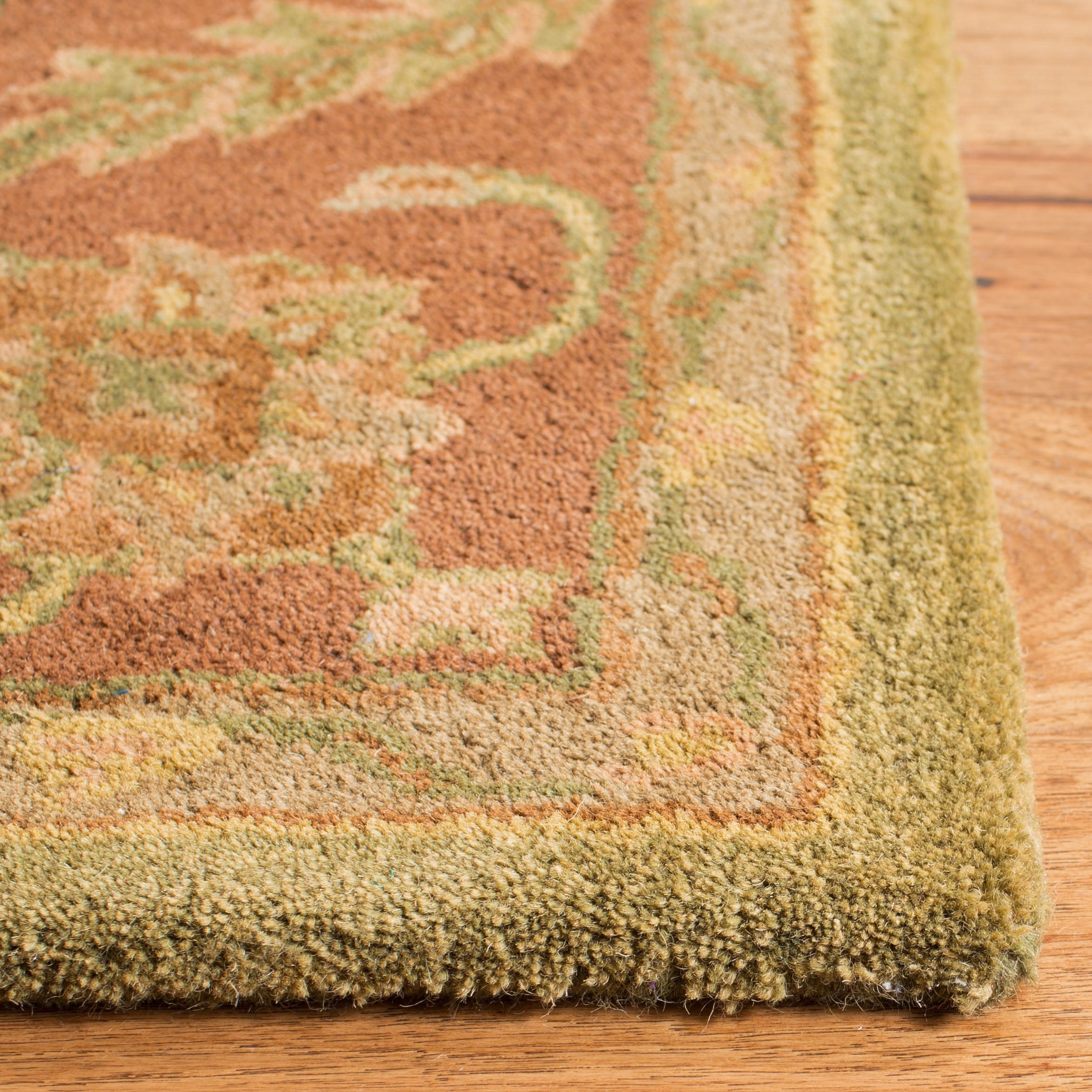 Safavieh Golden Jaipur Dreda Bordered Wool Area Rug, Green/Rust, 8'3" x 11'