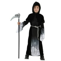 GYRATEDREAM Halloween Costumes for Boys Grim Reaper Costume Kids Set Scary Ghost Cosplay Outfit Halloween Party Dress up for 4-6Y Black
