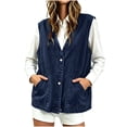 thumbnail image 5 of WRFWUL Womens Vintage V Neck Denim Vest Sleeveless Button Down Jean Waistcoat Gilet Loose Fit Casual Layering Outerwear, 5 of 7