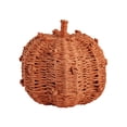 thumbnail image 2 of Orange Hand Woven Pumpkin Decor, Handmade Fall Pumpkin Figurine, Halloween Thanksgiving Tabletop Ornament, Rustic Fabric Pumpkin Decoration for Shelf Mantel Home Party Autumn Decor Gift, 2 of 6