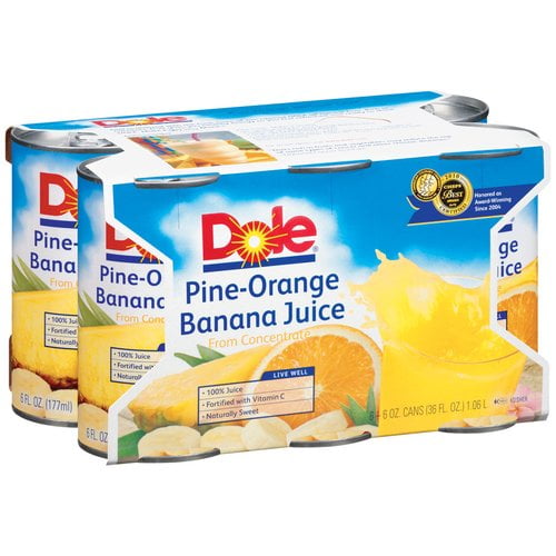 Dole Pineapple Orange Banana Juice, Canned Fruit Juice with Added