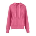 thumbnail image 3 of Fgnfyis Women Solid Color Zip Up Hooded Sweatshirt Casual Style with Side Zip Detail and Front Pockets Hot Pink XXL, 3 of 4