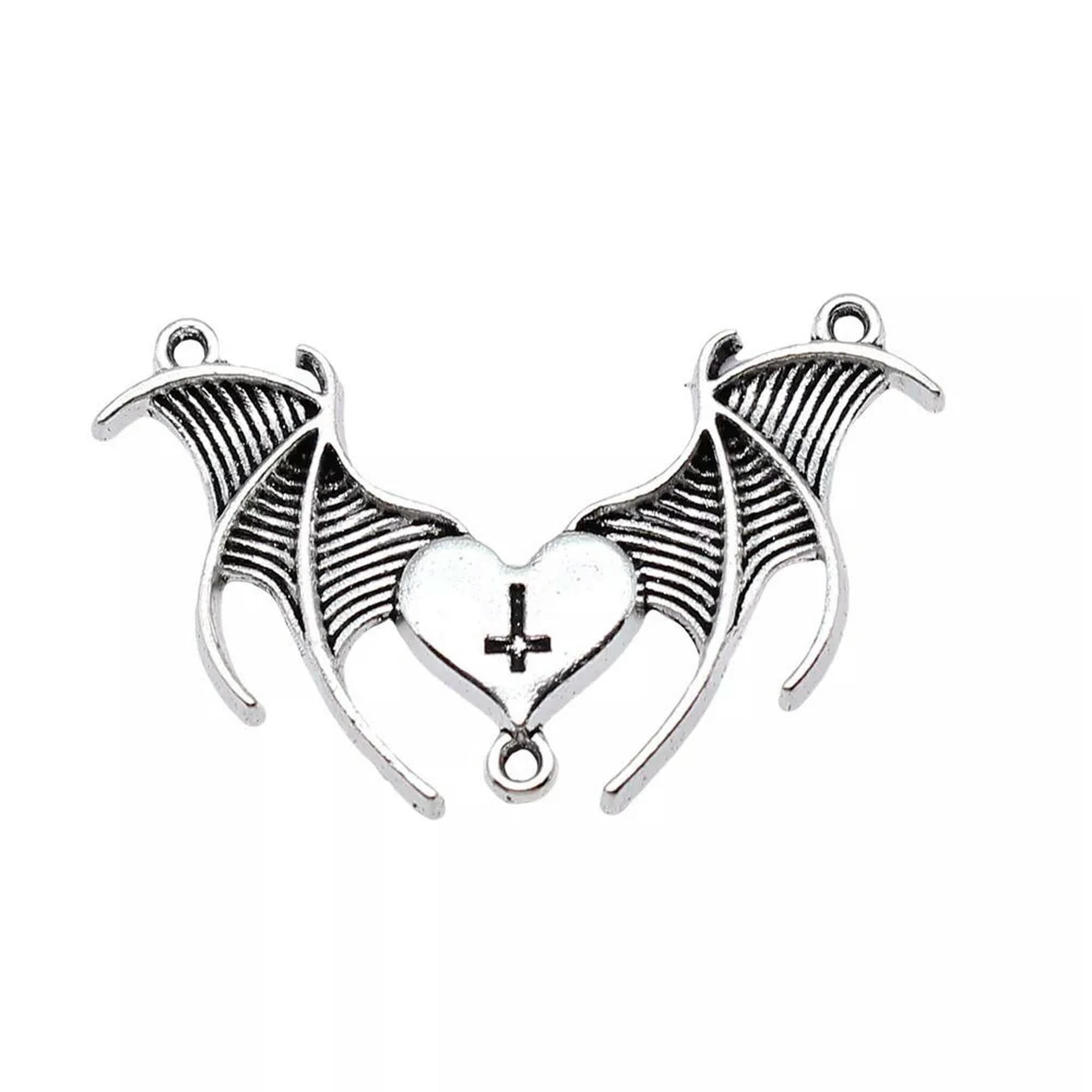HOOUN 70 Pcs Tibet Silver Halloween Bat Connectors 41x25MM Diy Jewelry Making B14385
