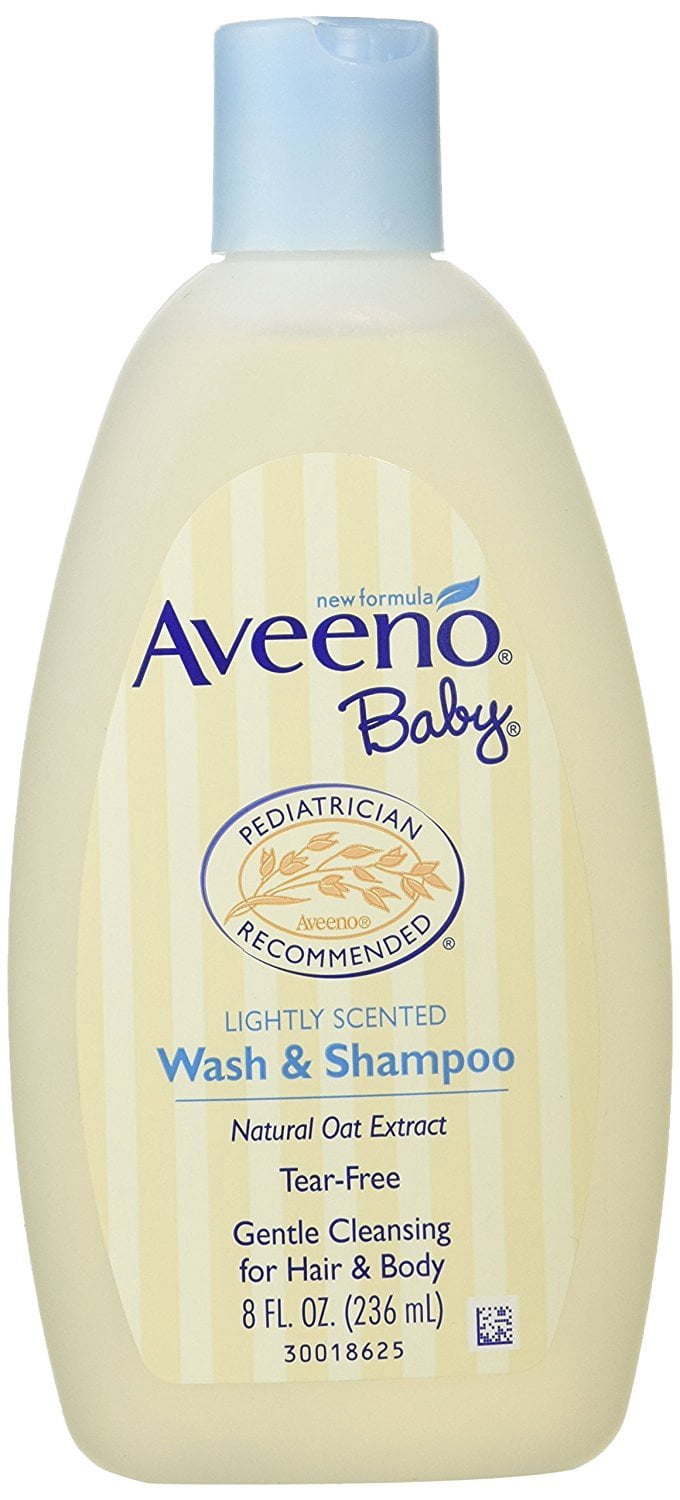 Aveeno Baby Wash & Shampoo Natural Oat Extract, Light Scent, 8 oz, 3-Pack