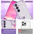 thumbnail image 3 of Phone Case for Samsung A25 5g Case Clear Glitter Sparkle Aesthetic Samsung Galaxy A25 5g Case Silicone Soft Flower Transparent Shockproof Cover Purple Slim (Silver-Purple), 3 of 14