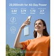 thumbnail image 3 of Anker Power Bank, 20,000mAh 30W Max Fast Portable Charger with Built-in USB-C and MFi Certified Lightning Cables, USB-C&A, Battery Pack Compatible for iPhone 17/16/15/14 Series, MacBook, Galaxy, 3 of 5