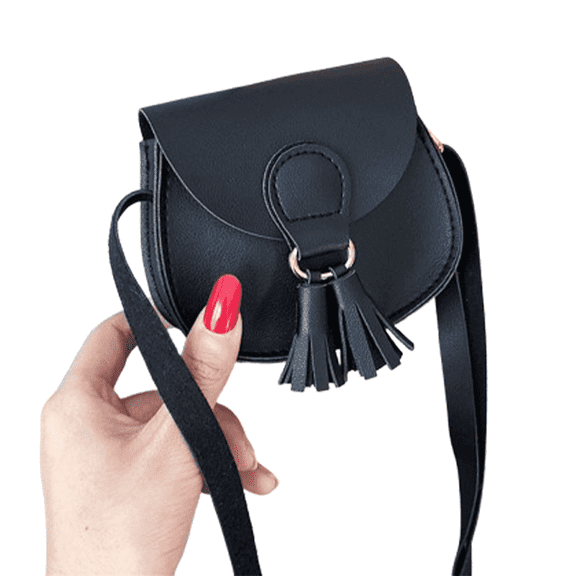 GASTROPOD Kids Purse Adjustable Strap Length Small Crossbody Bag Fashionable Tassels Crossbody Bag Black