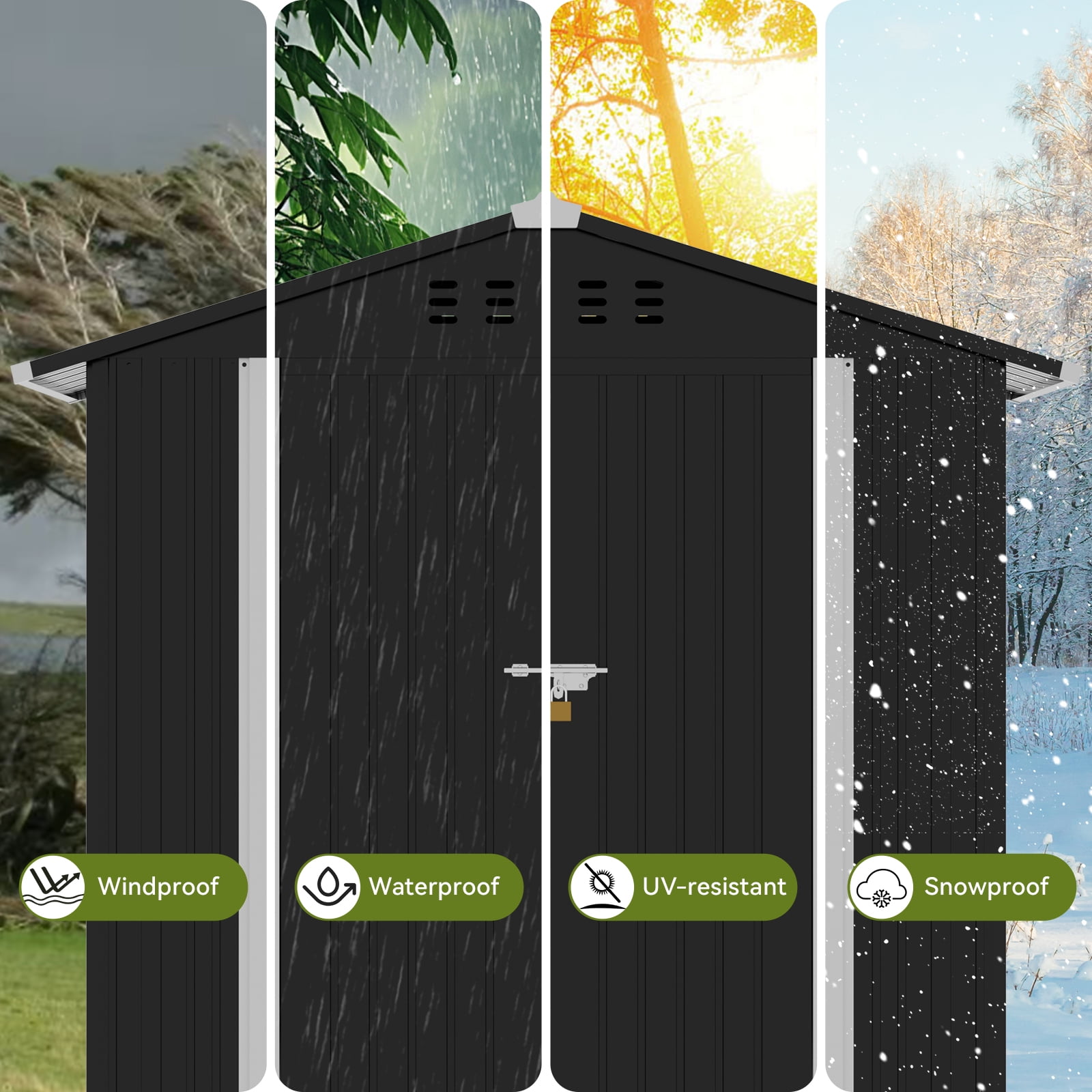 CLOUDREST PRO 6 x 4 ft. Outdoor Storage Metal Shed with Lockable Door and Air Vent,Gray