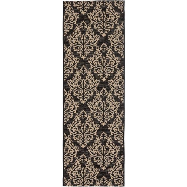 Safavieh Courtyard Black Indoor Outdoor Rug - Runner 2'3" x 8'