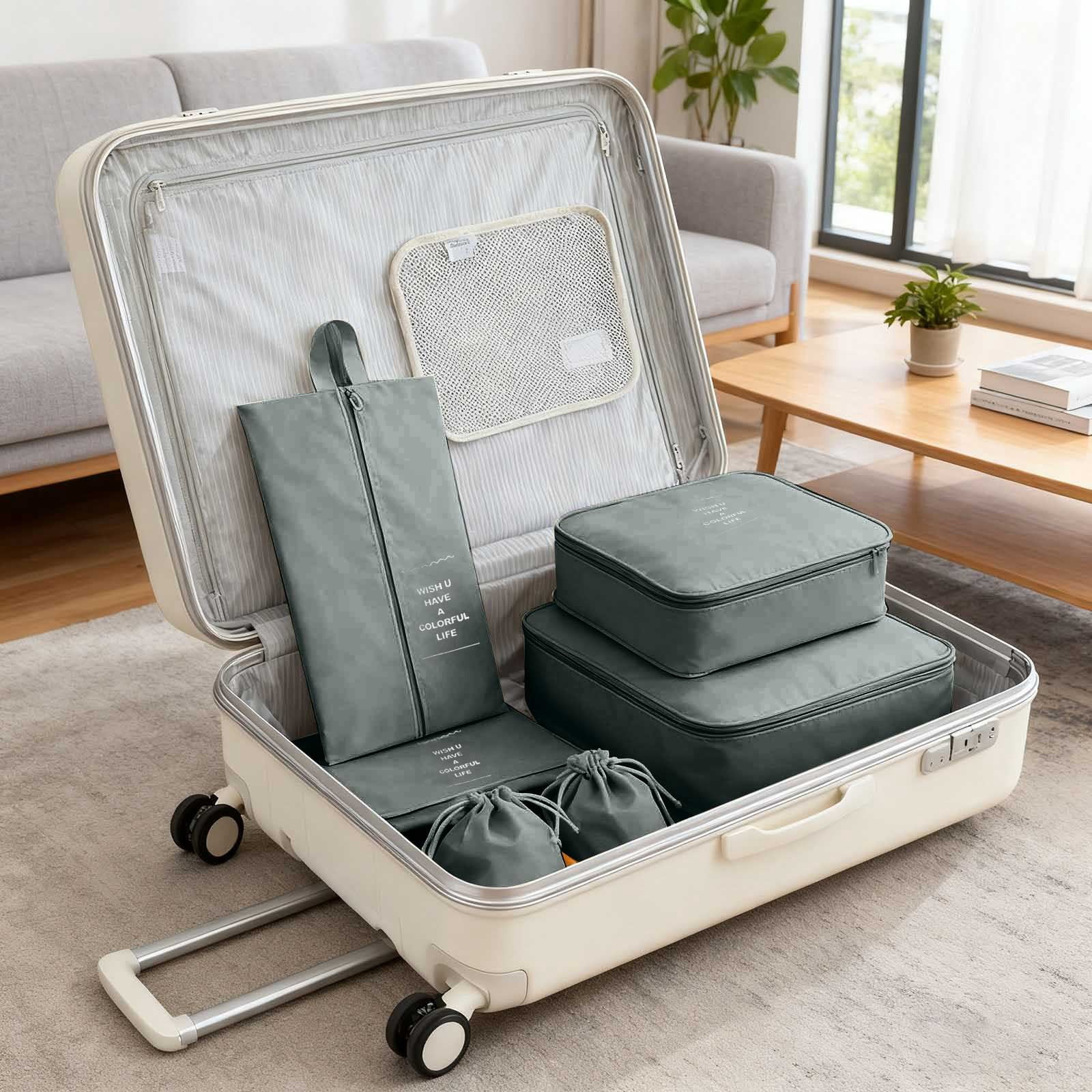 ZZERHUOO Packing Cubes For Travel 10Pcs Travel Cubes Set Foldable Suitcase Organizer Lightweight Luggage Storage Bag Better And Gardens Comforter Organizer Large Cloth Storage under The Bed Storage