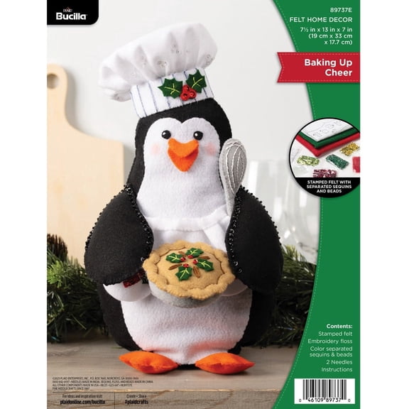 Bucilla Baking up Cheer 7.5 x 13 x 7 in Felt Applique Wall Hanging Kit