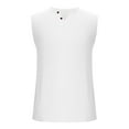 thumbnail image 5 of Puntoco Fashionable Men's Solid Color Casual V-neck Sleeveless T-shirt White XL(XL), 5 of 6