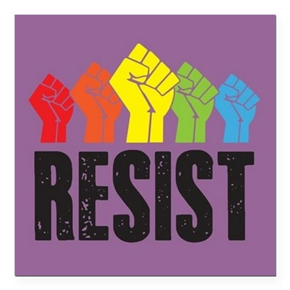 CafePress - Resist Square Car Magnet 3 X 3 - Square Car Magnet 3" x 3"