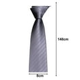 thumbnail image 6 of Eoperou Men Tie Business Tie Work Formal Occasion Stripe Silky Smooth Anti-wrinkle Adjustable Lightweight Clothes Matching Party Wedding Necktie, 6 of 8