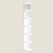 Impressions Vanity SlayStation Natalie Mirrored 6 Shelves Column with Mirrored Back Panel (White)