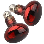 AIICIOO Reptile Red Heat Lamp Infrared Basking Spot Light for Reptiles and Amphibian 2 Pack 100W