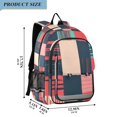 thumbnail image 2 of FORMRS Unisex School Backpack 17" Student Travel Bag with Laptop Compartment, Red Teal Plaid, 2 of 7