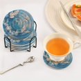 thumbnail image 4 of 6 Pcs Drink Coasters with Holder 3.94in Woven Coasters for Drinks Butterflies and Circular Motif Coaster Set for Protection Table, 4 of 7
