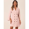thumbnail image 2 of DARING DIVA Elegant Slit Sleeve Button Down Work Belted Blazer Dress S Pink, 2 of 6